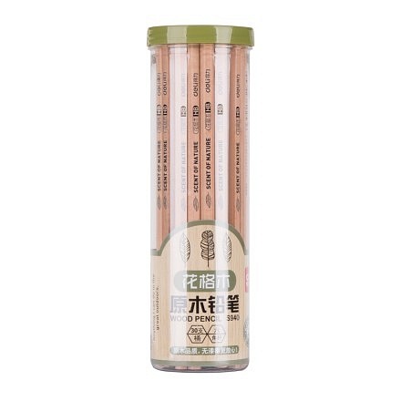 得力S940原木铅笔(原木色)(30支/筒)