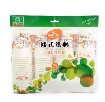 爱之佳寻常人家系列欧式纸杯 纯木浆一次性纸杯 加厚水杯 一次性杯子